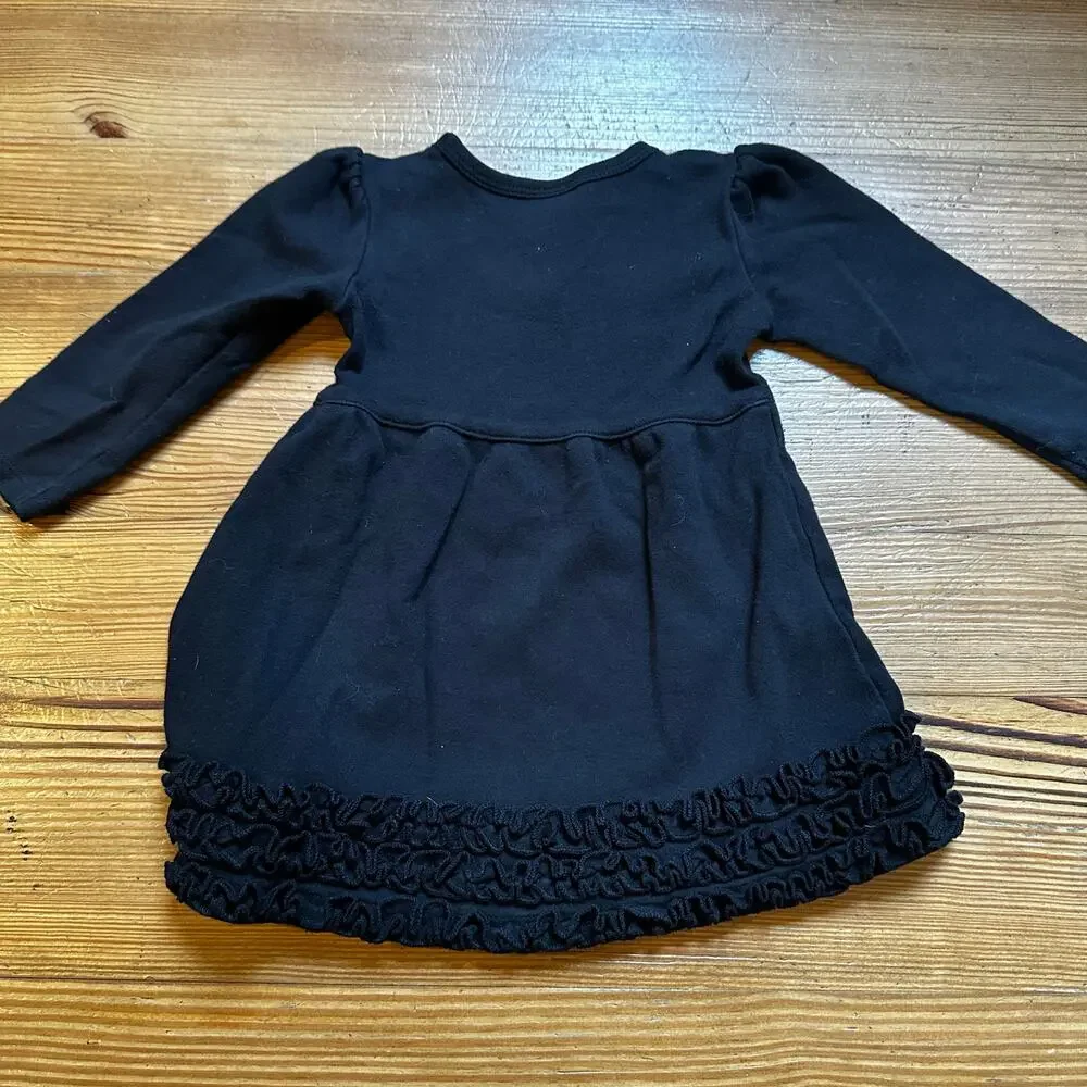 Blanks Boutique black ruffle pumpkin embroidered dress SIZE‎ 18M